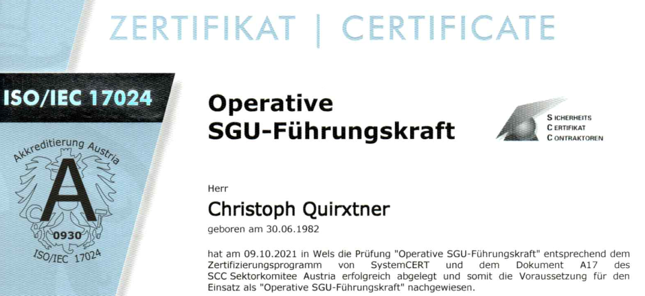 Operative SGU-Führungskraft