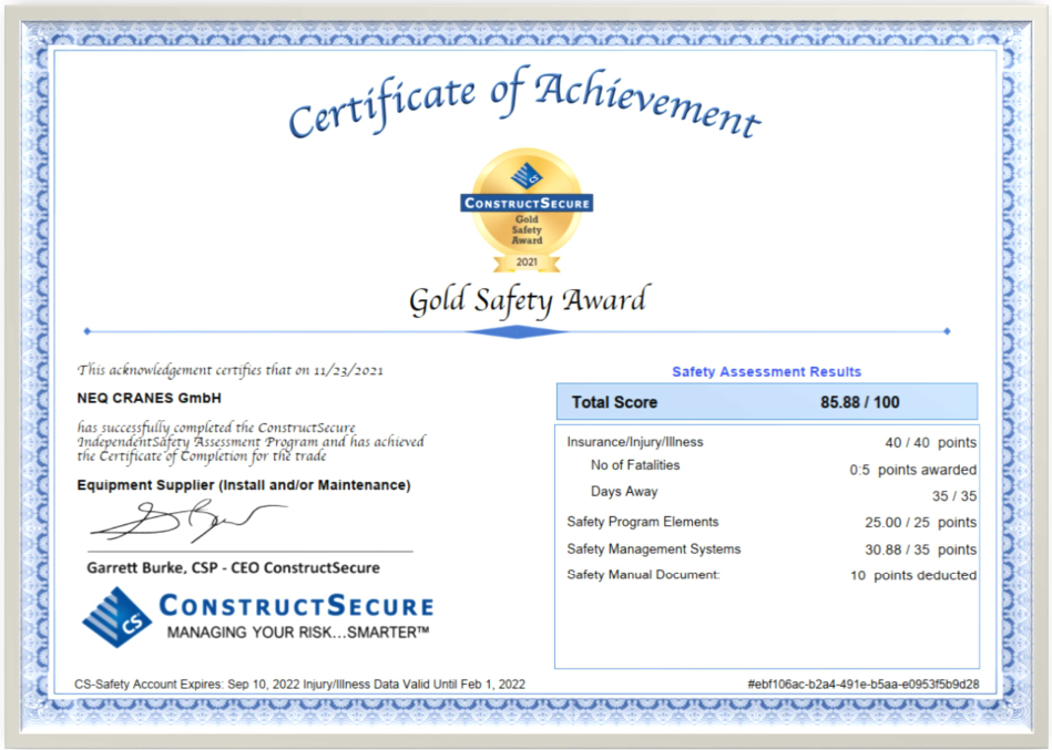 Certificate of Archievment
