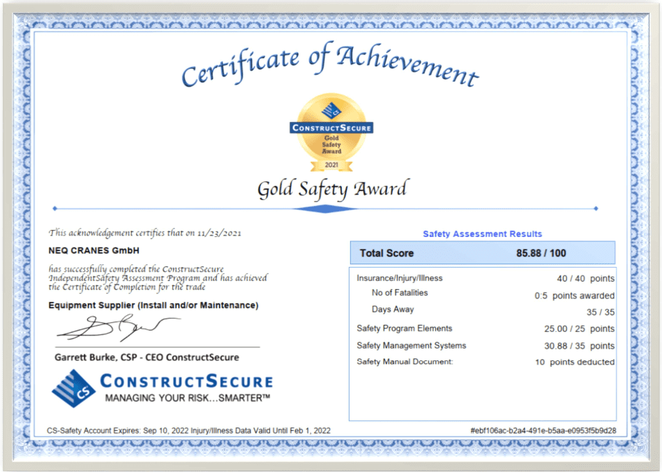 Certificate of Archievment